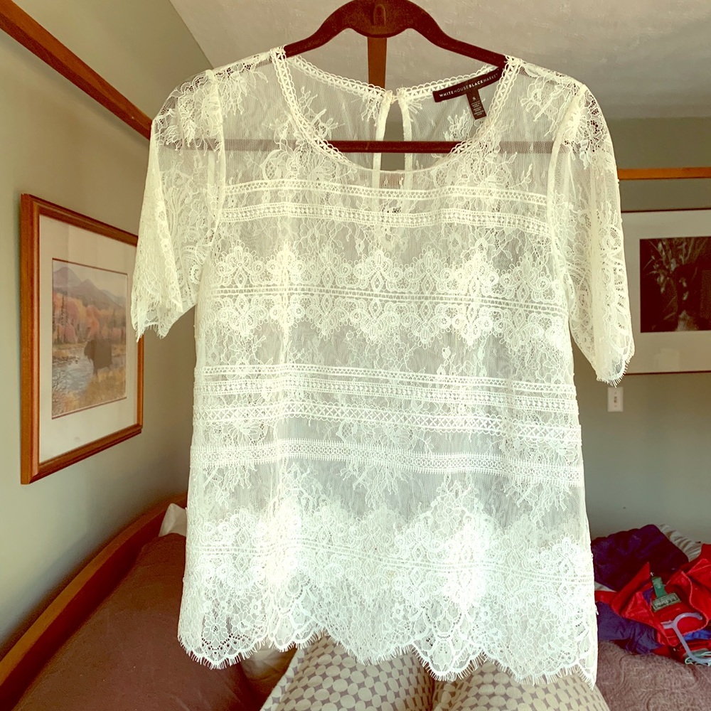 White lace top WHBM